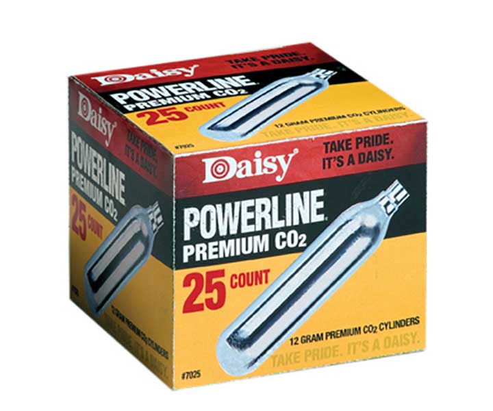 DAISY 997025611 Outdoor Products Co2 Cylinder 25 Count Silver 12gm