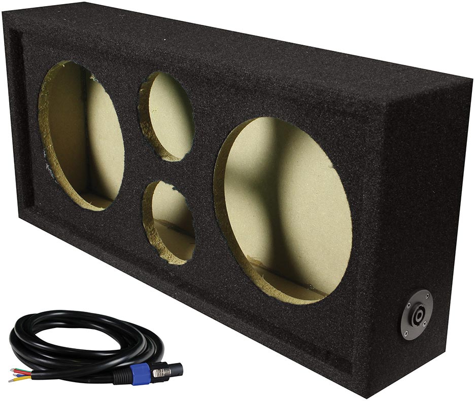 QPOWER CH102S Full Range Empty Box Holds 2 - 8” & 2 - Super Tweeter w/ Speakon connection with cable