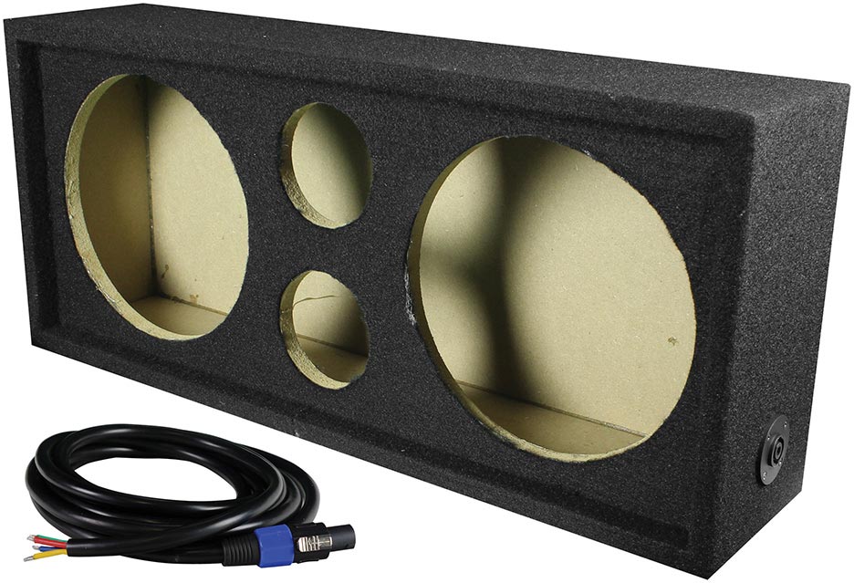 QPOWER CH103S Full Range Empty Box Holds 2 - 10” & 2 - Super Tweeter w/ Speakon connection with cable