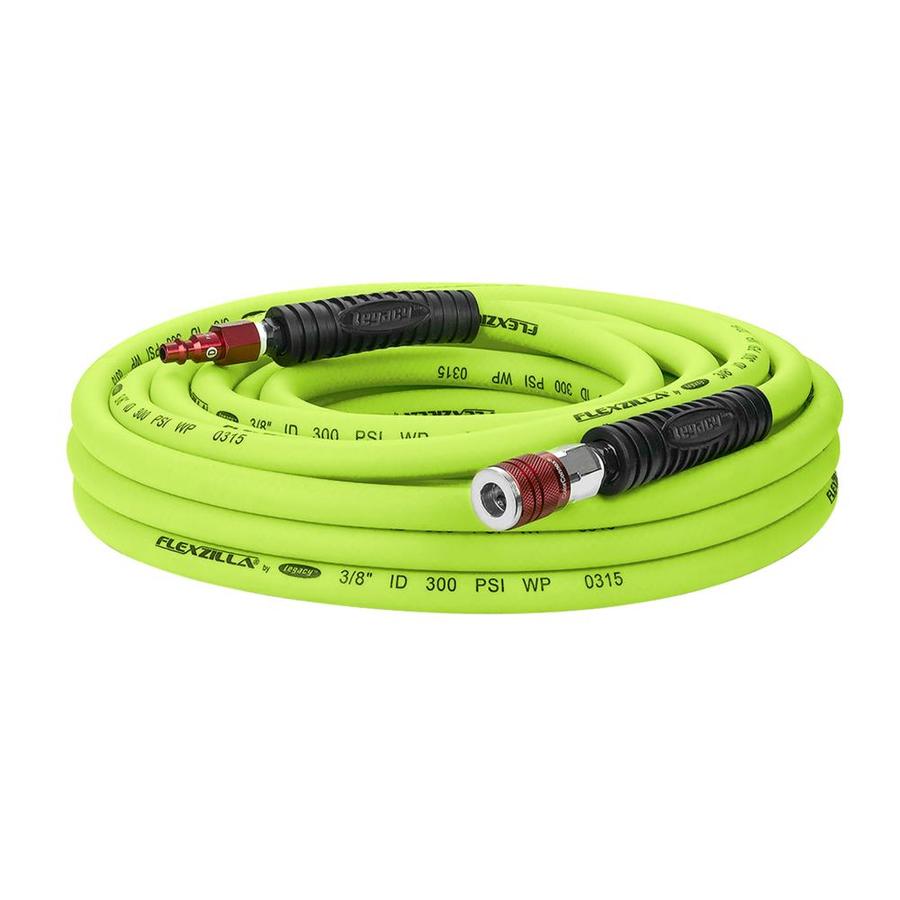 FLEXZILLA HFZ3835YW2-D Air Hose 3/8in x 35ft w/ ColorConnex Coupler Plug Type D Red