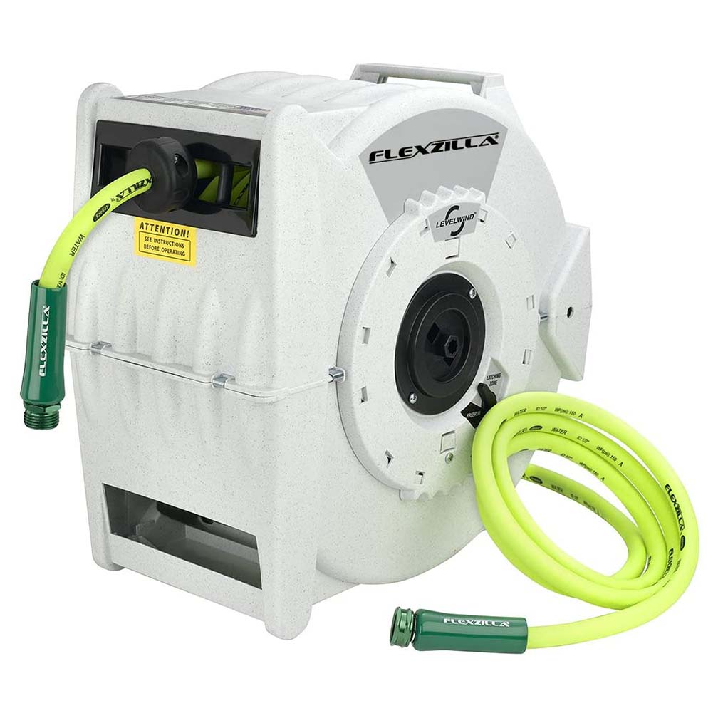 FLEXZILLA L8340FZ Retractable Water Hose Reel with Levelwind Technology 1/2” x 70'