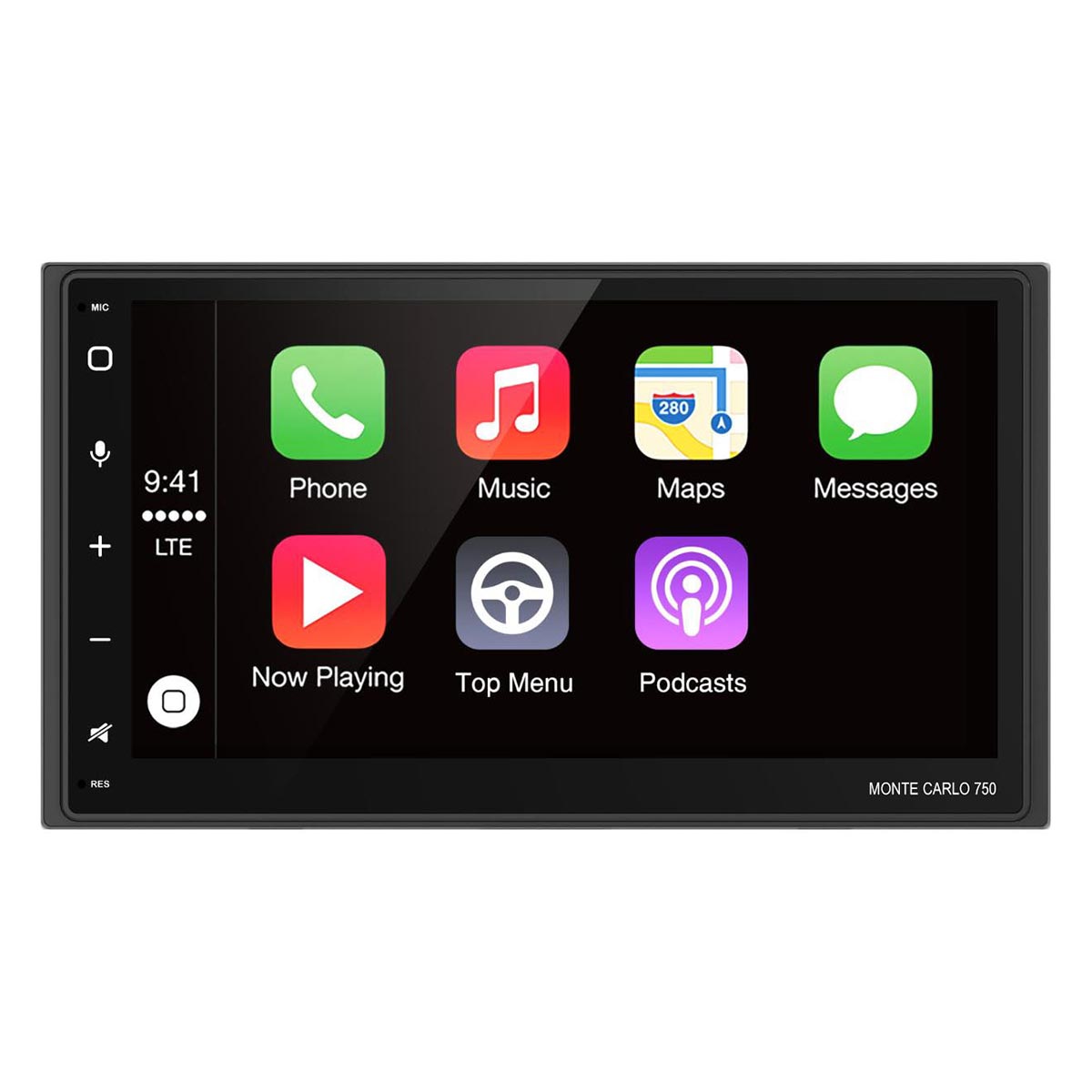 BLAUPUNKT MONTE CARLO 750 6.75” Double DIN MECHLESS Fixed Face Touchscreen Receiver with Apple CarPlay/Android Auto
