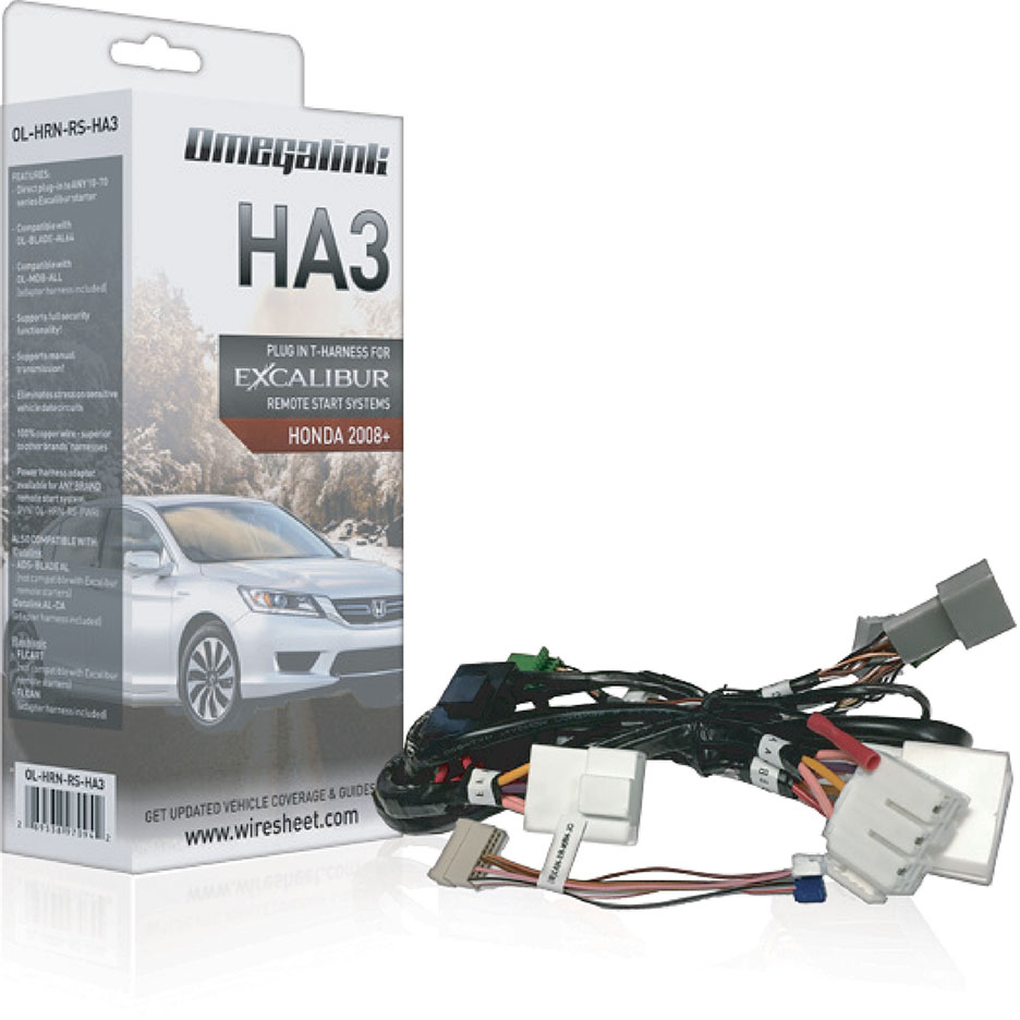 OMEGA / EXCALIBUR OL-HRN-RS-HA3 OmegaLink Plug&Play HarnessCovers Select Acura & Honda Standard Key 2008+
