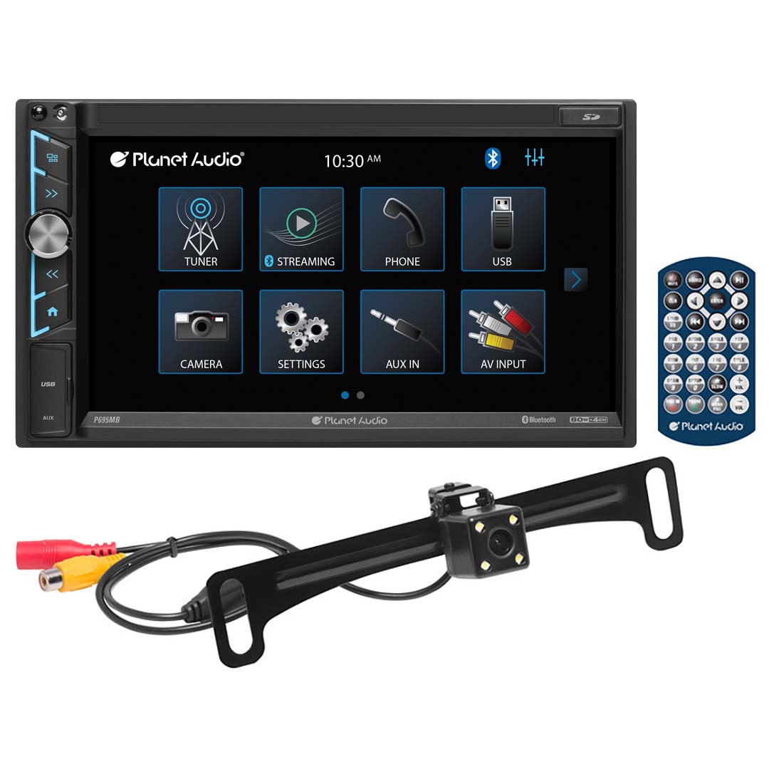 PLANET AUDIO P695MBRC Double Din 6.5” AM/FM/Bluetooth with Back up Camera