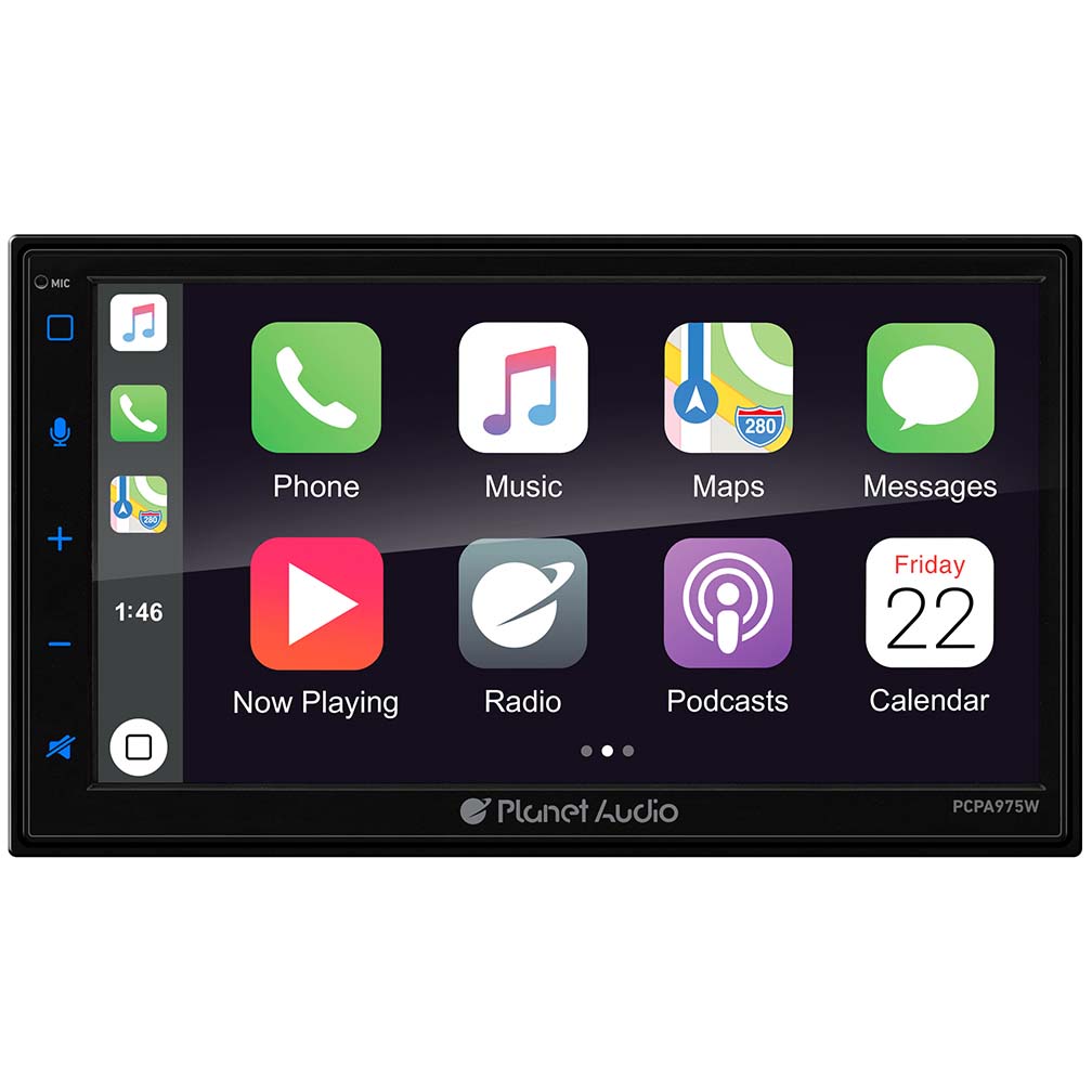 PLANET AUDIO PCPA975W Double Din 6.75” Mechless Wireless Apple Car Play/Android Auto/AM/FM/USB/Aux/Bluetooth