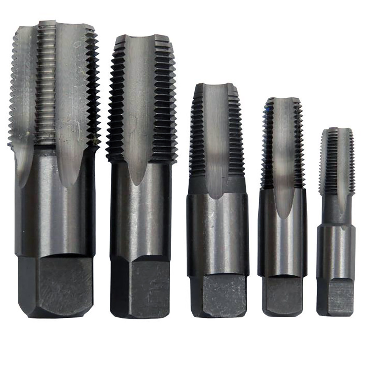 DRILL AMERICA POUCSNPT5 AMERICA Carbon Steel NPT Pipe Tap Set In Carry Pouch 1/8” - 3/4” (5 Piece Set)