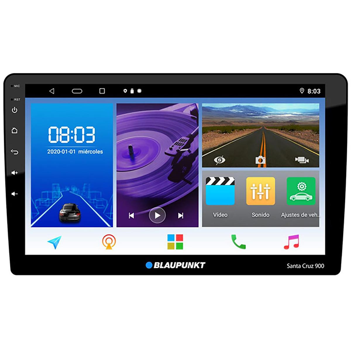 BLAUPUNKT SANTA CRUZ 900 10.1” Double DIN MECHLESS Fixed Face Touchscreen Receiver with PhoneLINK Wi-Fi Bluetooth