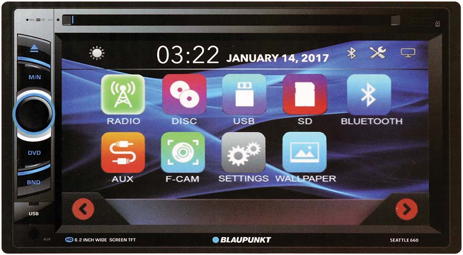 BLAUPUNKT SEATTLE 660 D.Din 6.2” Touchscreen AM/FM/CD/DVD/BT/USB