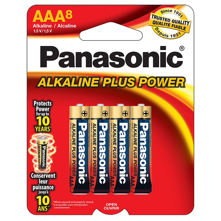 PANASONIC AM4PA8B Aklaline Size ”aaa” Plus Power (8-pack)