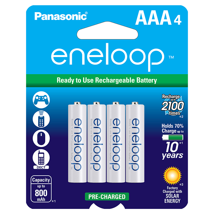 PANASONIC BK4MCCA4BA Eneloop ”aaa” Rechargable Batteries (4-pack)