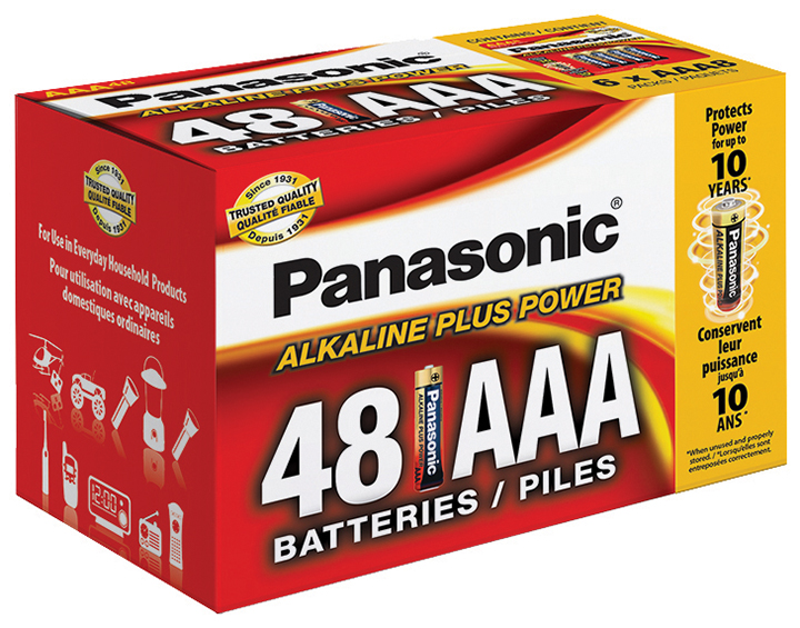 PANASONIC LR03PA48PC Alkaline Size ”aaa” Plus Power (48-pack) Blister Box