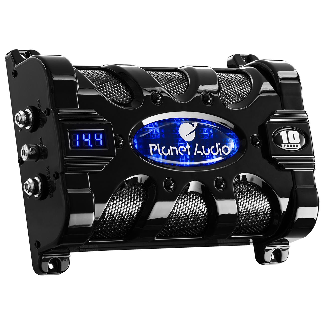 PLANET AUDIO PC10F 10 Farad Capacitor With Digital Voltage Display Blue Illumination