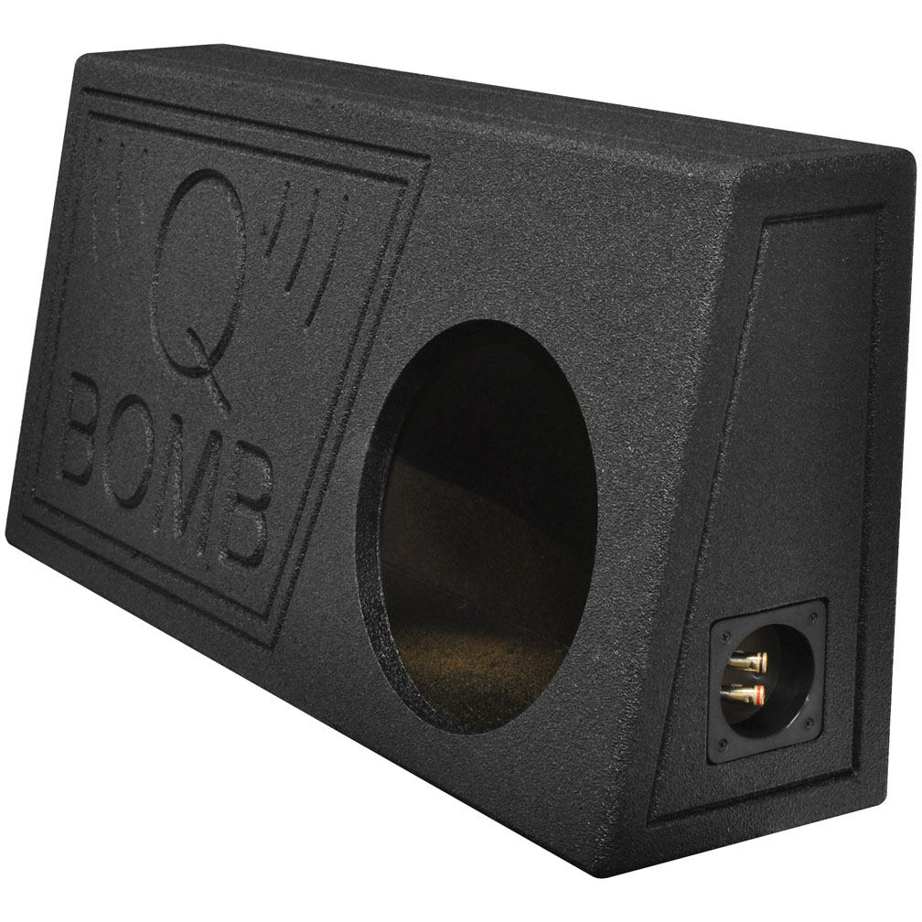 QPOWER QBTRUCK110V Single 10” Truck Ported Spl Empty Woofer Box With Bed Liner Spray