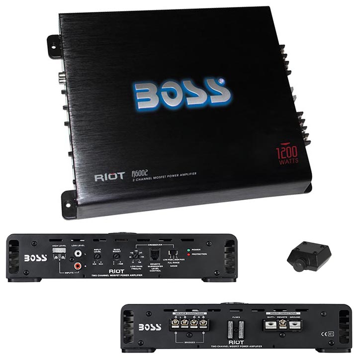 BOSS AUDIO R6002 Riot 2ch Amplifier 1200w Max