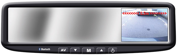 BOYO VTB45M 4.3” Digital Tft Lcd Mirror Monitor Bluetooth Compass