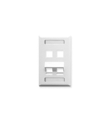 ICC IC107AS4WH FACEPLATE, ID, ANGLED, 1-GANG, 4-PORT WH
