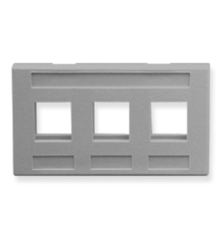 ICC IC107FM3GY FACEPLATE, FURNITURE, 3-PORT, GRAY