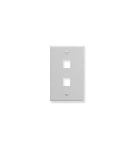 ICC IC107LF2WH FACEPLATE, OVERSIZED, 2-PORT, WHITE