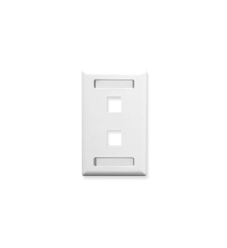 ICC IC107S02-WH FACEPLATE, ID, 1-GANG, 2-PORT, WHITE