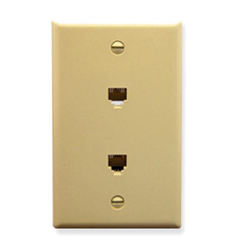 ICC IC630E66IV WALL PLATE, 2 VOICE 6P6C, IVORY