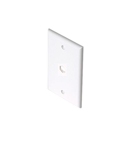 STEREN 200-254WH TV White 1-Hole Wall Plate