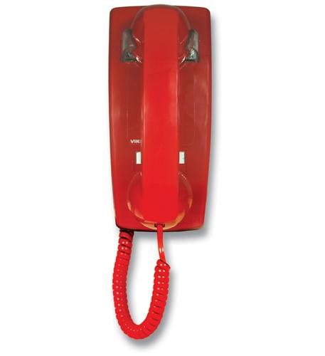 VIKING K-1500P-W Red No Dial Wall Phone with Ringer