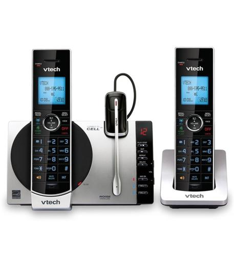 VTECH DS6771-3 2 Handset Connect to Cell Answering System with Cordless Headset