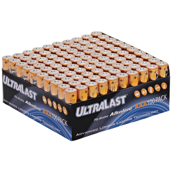 ULTRALAST ULA100AAAB Alkaline AAA Batteries, 100 pk