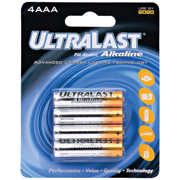 ULTRALAST ULA4AAA AAA Alkaline Batteries, 4 pk