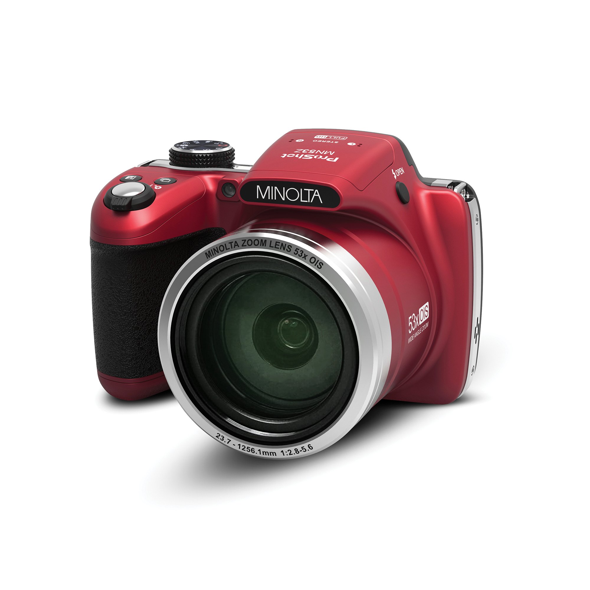 KONICA MINOLTA MN53Z-R 16.0-Megapixel 53x Zoom Bridge Camera (Red)