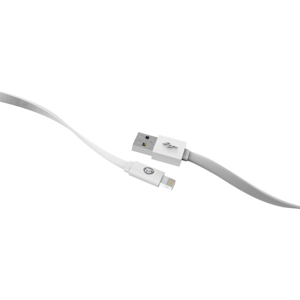 IESSENTIALS IEN-FC4L-WT Charge & Sync Flat Lightning Cable, 4ft