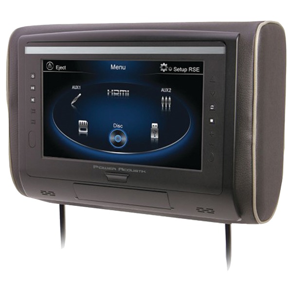 POWER ACOUSTIK H-94 9” LCD Universal Headrest with IR & FM Transmitters & 3 Interchangeable Skins (Monitor only)