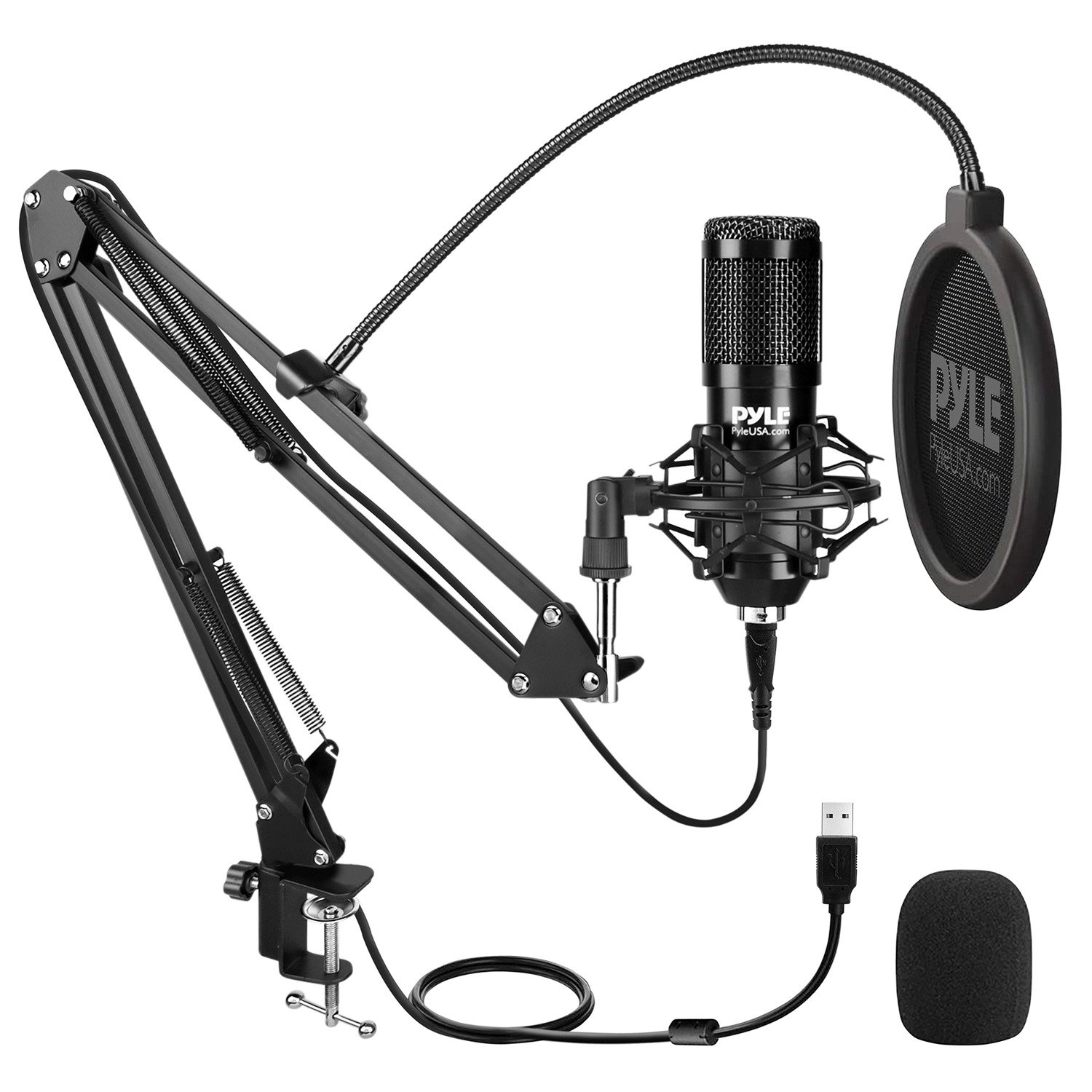 PYLE PDMIKT140 Desktop USB Podcast Microphone Kit