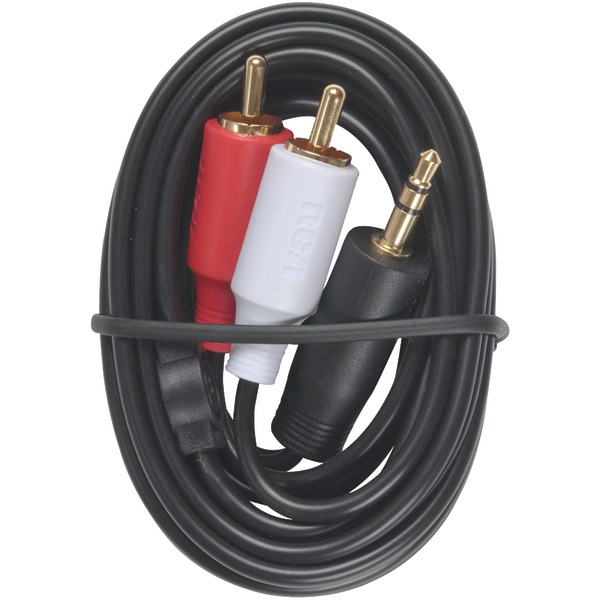 RCA AH205R MP3 3.5mm to 2  Plugs Y-Adapter, 3ft