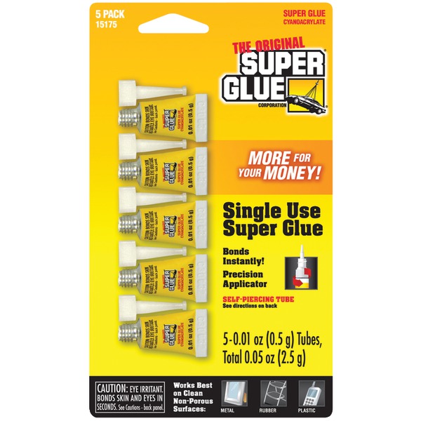 SUPER GLUE 15175-12 Instant Adhesive Mini Tubes, 5 pk