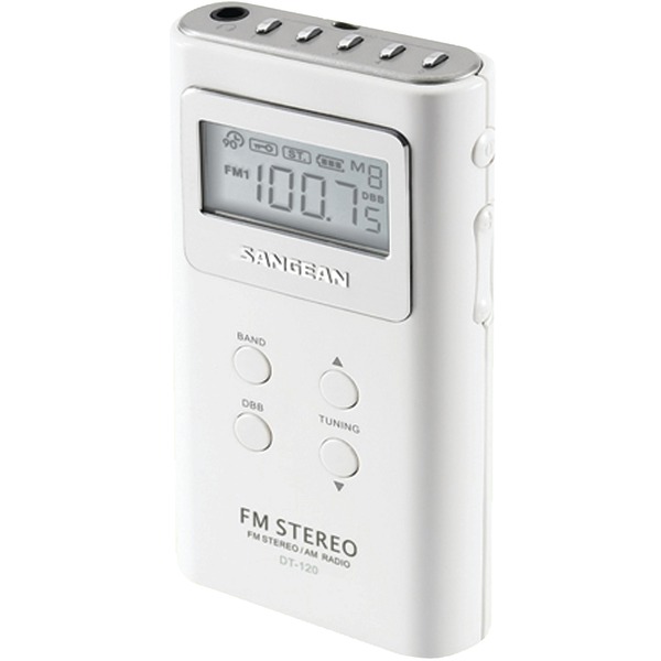 SANGEAN DT-120 WHITE Pocket AM/FM Digital Radio (White)
