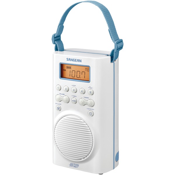 SANGEAN H205 AM/FM/Weather Alert Waterproof Shower Radio (White)