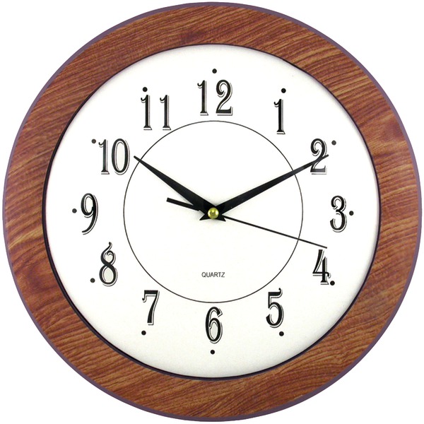 TIMEKEEPER 6415 12” Wood Grain Round Wall Clock