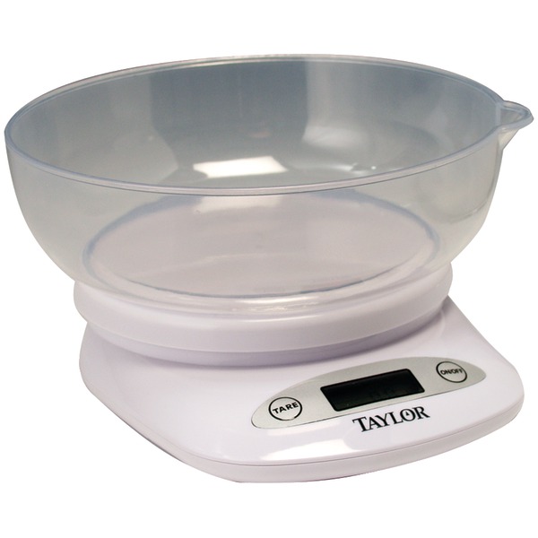 TAYLOR 380444 4.4lb-Capacity Digital Kitchen Scale with Bowl