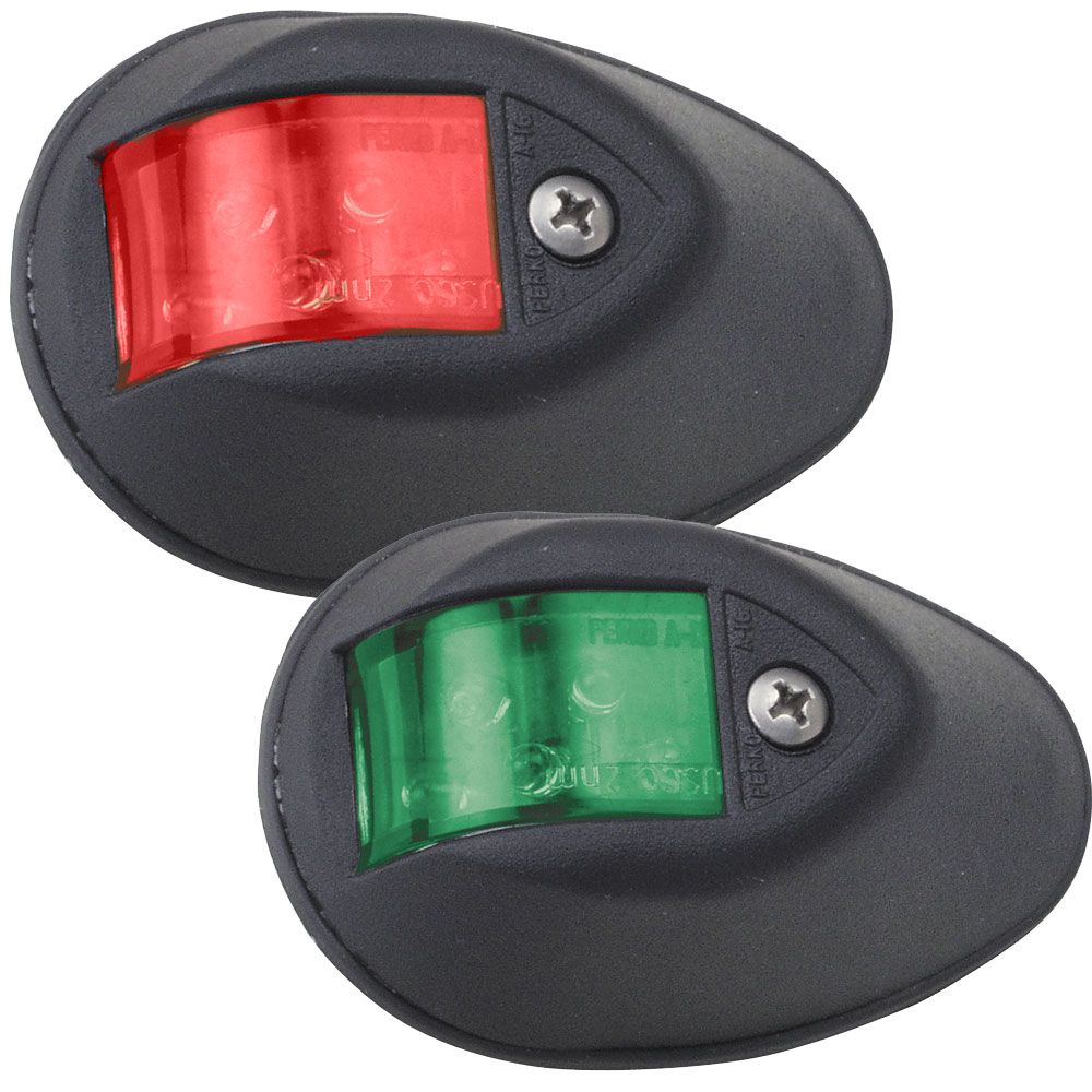 PERKO 0602DP1BLK LED SIDELIGHTS - RED/GREEN - 12V - BLACK HOUSING