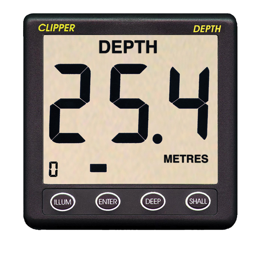 CLIPPER CL-D DEPTH INSTRUMENT WITH THRU HULL TRANSDUCER & COVER