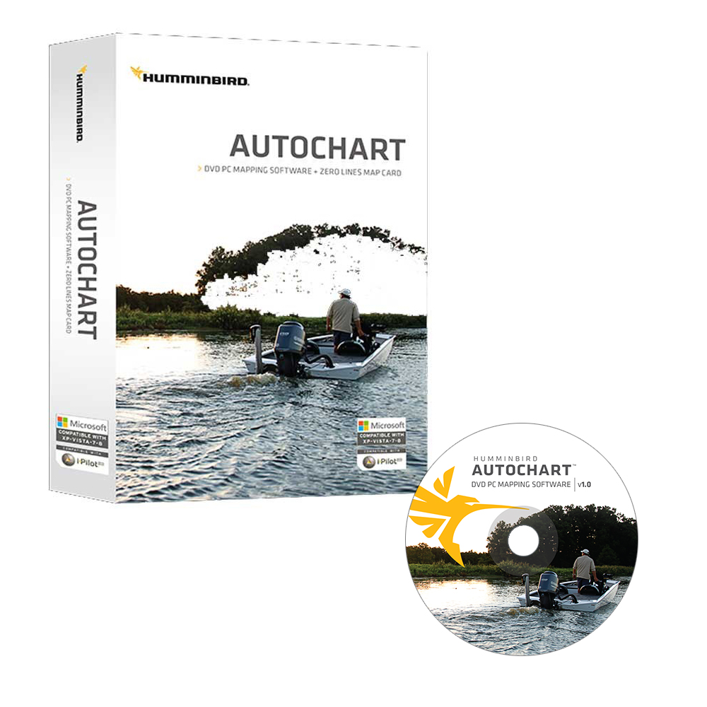 HUMMINBIRD 600031-1 AUTOCHART DVD PC MAPPING SOFTWARE WITH ZERO LINES MAP CARD