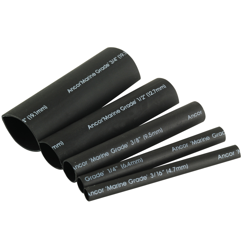 ANCOR 301503 ADHESIVE LINED HEAT SHRINK TUBING KIT - 8-PACK, 3”, 20 TO 2/0 AWG, BLACK