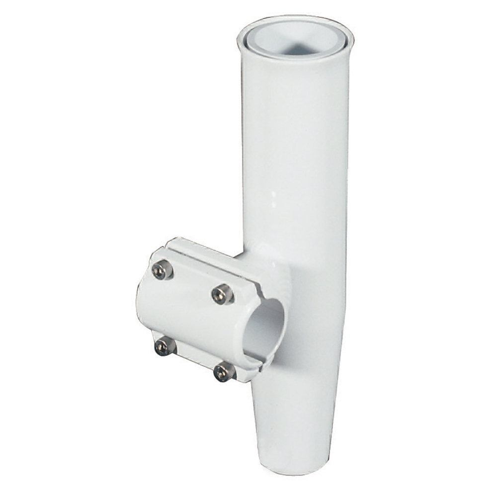 LEES RA5201WH CLAMP-ON ROD HOLDER - WHITE ALUMINUM - HORIZONTAL MOUNT - FITS 1.050” O.D. PIPE