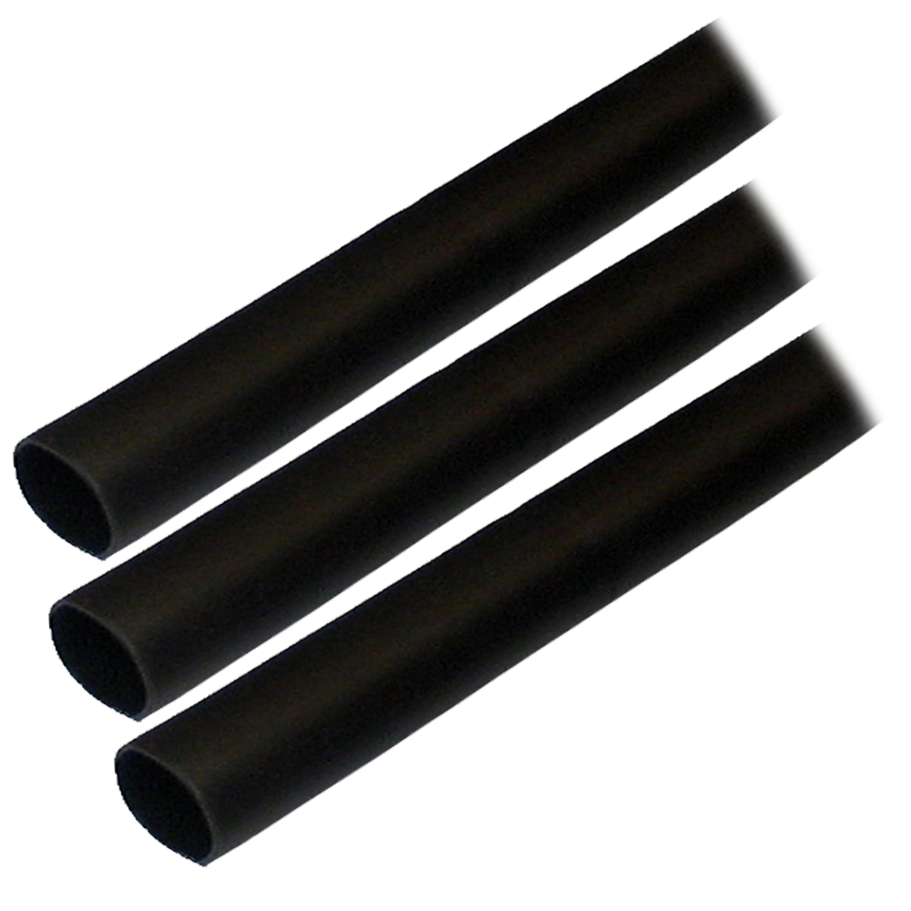 ANCOR 305103 ADHESIVE LINED HEAT SHRINK TUBING (ALT) - 1/2” X 3” - 3-PACK - BLACK