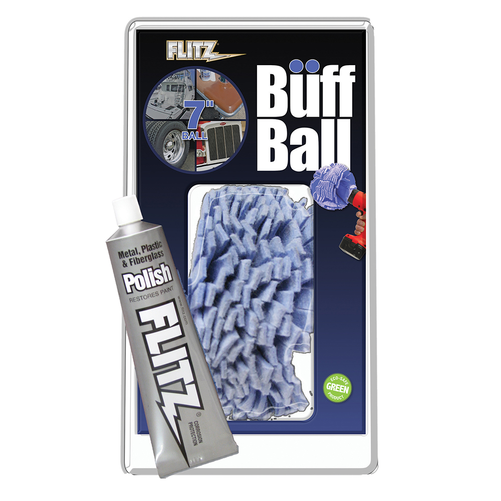 FLITZ WB 201-50 BUFF BALL X-LARGE BLUE 7” DIAMETER With 1.76 OZ TUBE