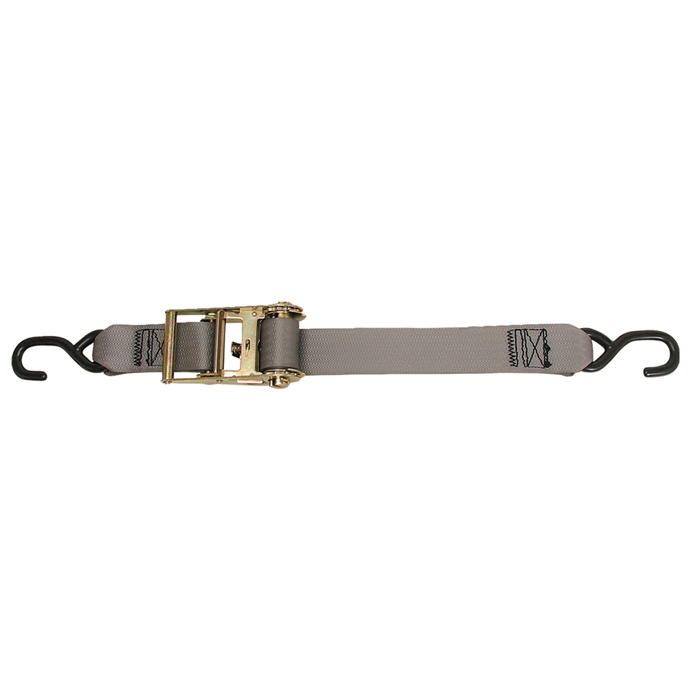 CARGOBUCKLE F13758 Multipurpose Ratchet Strap Tie-Down with S-Hooks - 2” x 15'
