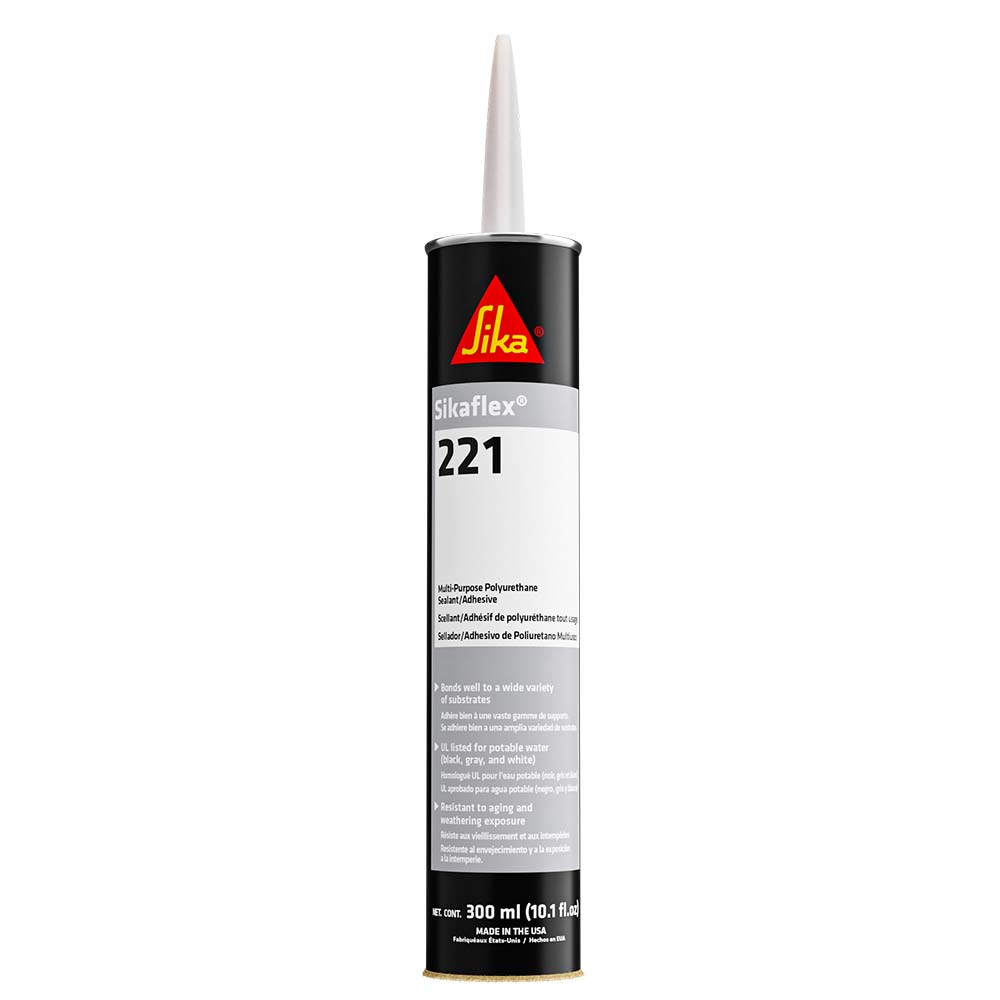 SIKA 90893 Sikaflex 221 Multi-Purpose Polyurethane Sealant/Adhesive - 10.3oz(300ml) Cartridge - Black