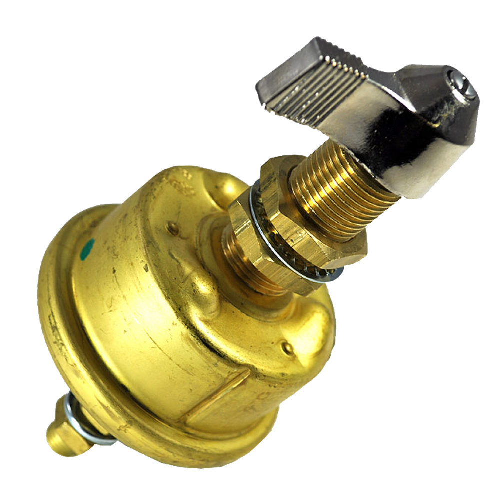 COLE HERSEE M-284-BP SINGLE POLE BRASS MARINE BATTERY SWITCH - 175 AMP - CONTINUOUS 1000 AMP INTERMITTENT