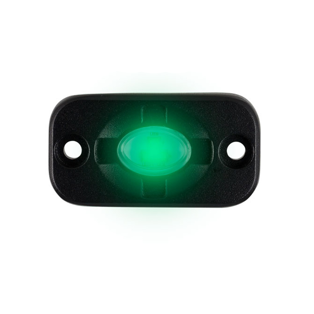 HEISE HE-TL1G AUXILIARY ACCENT LIGHTING POD - 1.5” X 3” - BLACK/GREEN